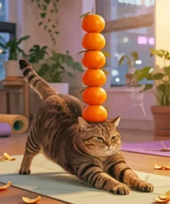 Tabby Cat Stretching Paint By Numbers