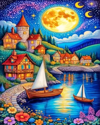 Whimsical Landscape Paint By Numbers
