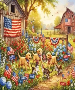 4th Of July Farm Paint By Numbers
