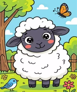 Baby Sheep Paint By Numbers