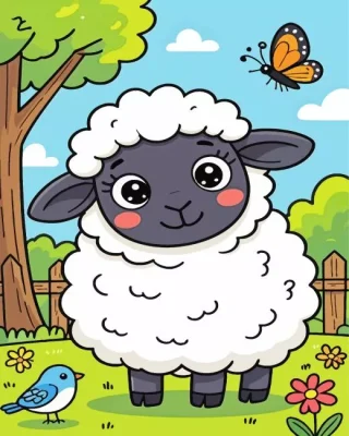 Baby Sheep Paint By Numbers 