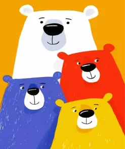 Colorful Bears Paint By Numbers