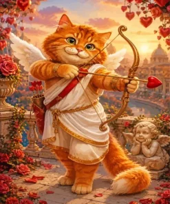 Cupid Cat Paint By Numbers