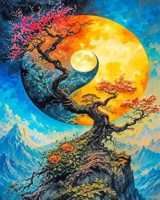 Yin Yang Moon Paint By Numbers 
