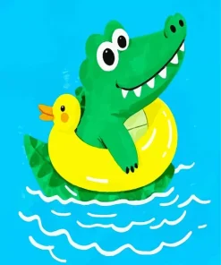 Baby Alligator Floating Paint By Numbers