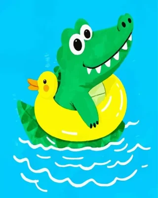 Baby Alligator Floating Paint By Numbers 
