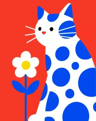 Cat And Flower Paint By Numbers 