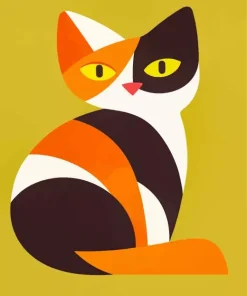 Geometrical Cat Paint By Numbers