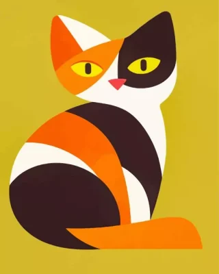 Geometrical Cat Paint By Numbers