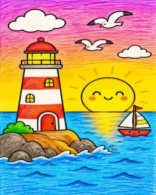 Happy Sunset Paint By Numbers