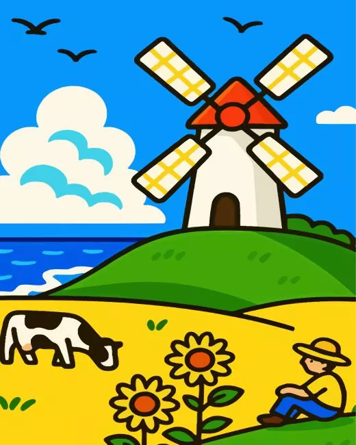peaceful farm landscape Diamond Painting Peaceful Farm Landscape Paint By Numbers