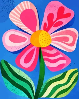Pink Flower Paint By Numbers
