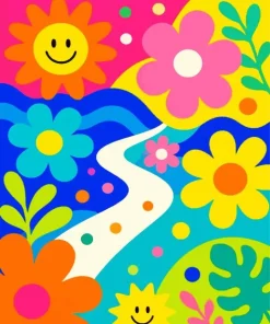 Retro Groovy Illustrations Paint By Numbers