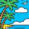 Tropical Beach Paint By Numbers