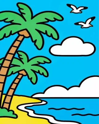 Tropical Beach Paint By Numbers 